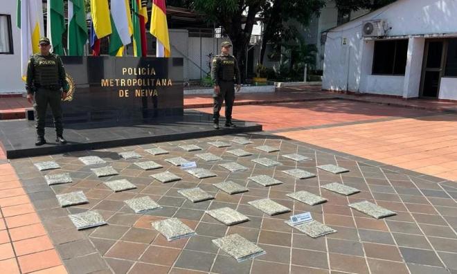 Policía Nacional en Neiva, logra la incautación de 36 libras de Marihuana 