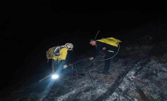  Policía Líbano y convenio junto a Bomberos y Defensa Civil, lograron apagar un incendio forestal