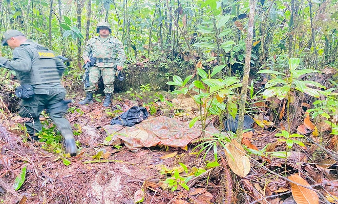 Policía y Ejército Nacional hallan material de intendencia y dos granadas