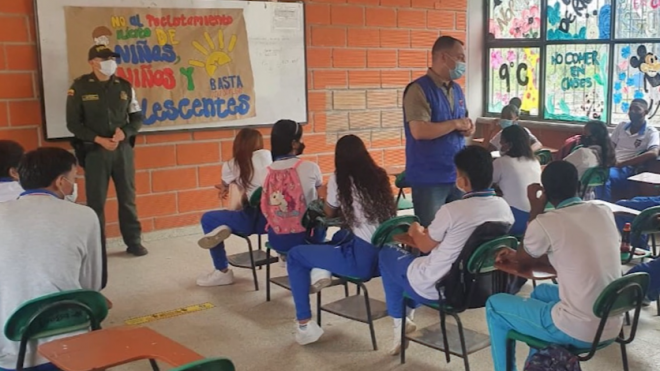 No al reclutamiento de menores de edad por los grupos armados ilegales 