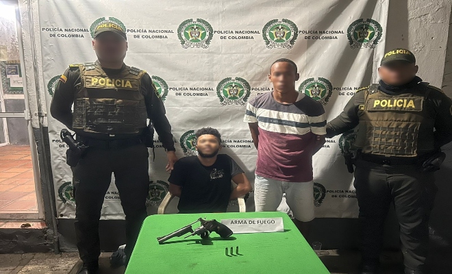 Capturados por porte ilegal de armas de fuego en el barrio el campestre 