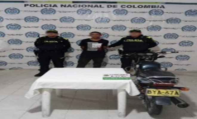 Recuperación de una motocicleta y capturada de una persona por hurto