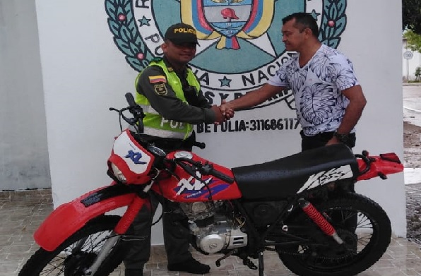 Recuperamos motocicleta en Betulia