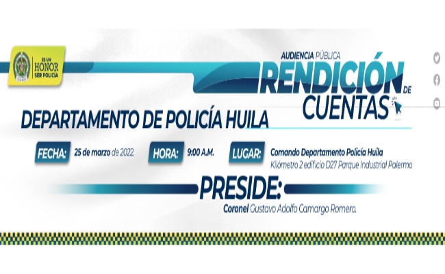 Rendición de cuentas del Departmento de Policía Huila