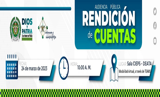 Invitación a la Rendición de Cuentas del Departamento de Policía Atlántico vigencia 2022