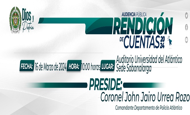 Rendición de Cuentas del Departamento de Policía Atlántico vigencia 2023