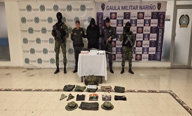 Capturada una persona por la policía nacional e incautado material belico en Mallama 