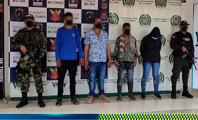 Capturados cuatro presuntos integrantes de las disidencias en el Huila