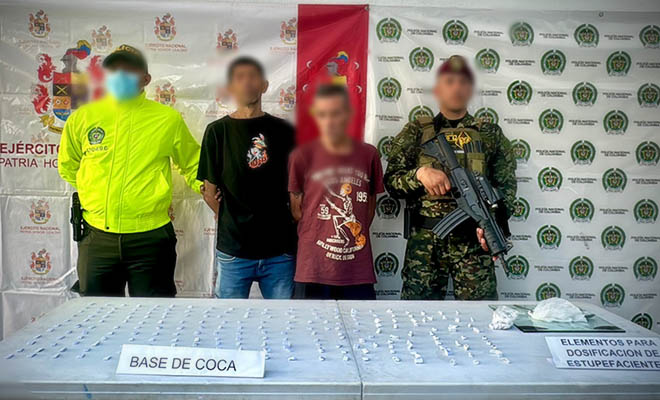 Dos personas fueron capturadas en diligencia de allanamiento por tráfico de estupefacientes al sur de Popayán