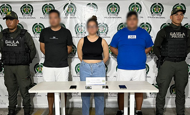 Mediante diligencias de allanamiento, el Gaula de la Policía logra la captura de tres presuntos extorsionistas en Barranquilla 