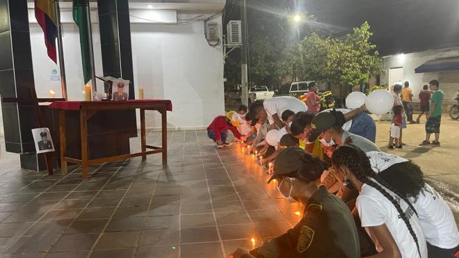 Velatón en memoria del Pt. Javier Pacheco Orellano. 