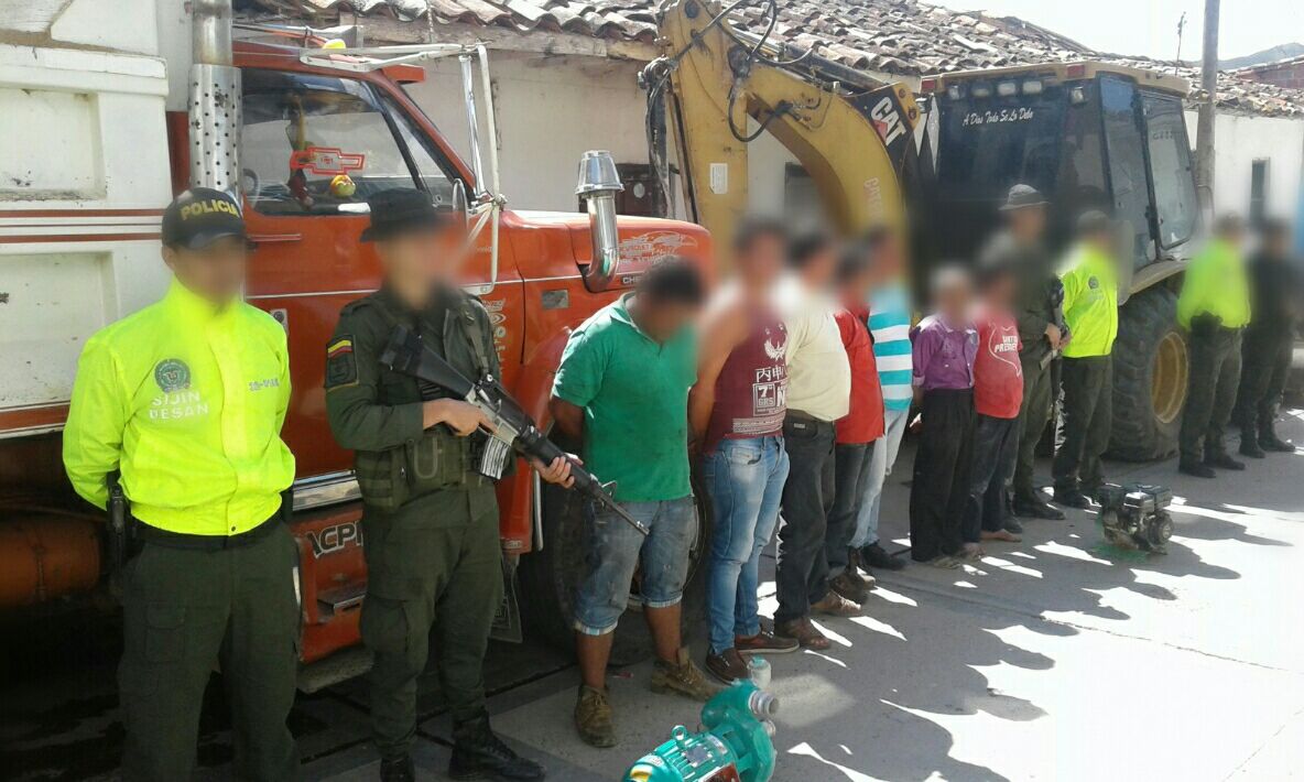 7 Capturados por Minería Ilegal Policía de Santander