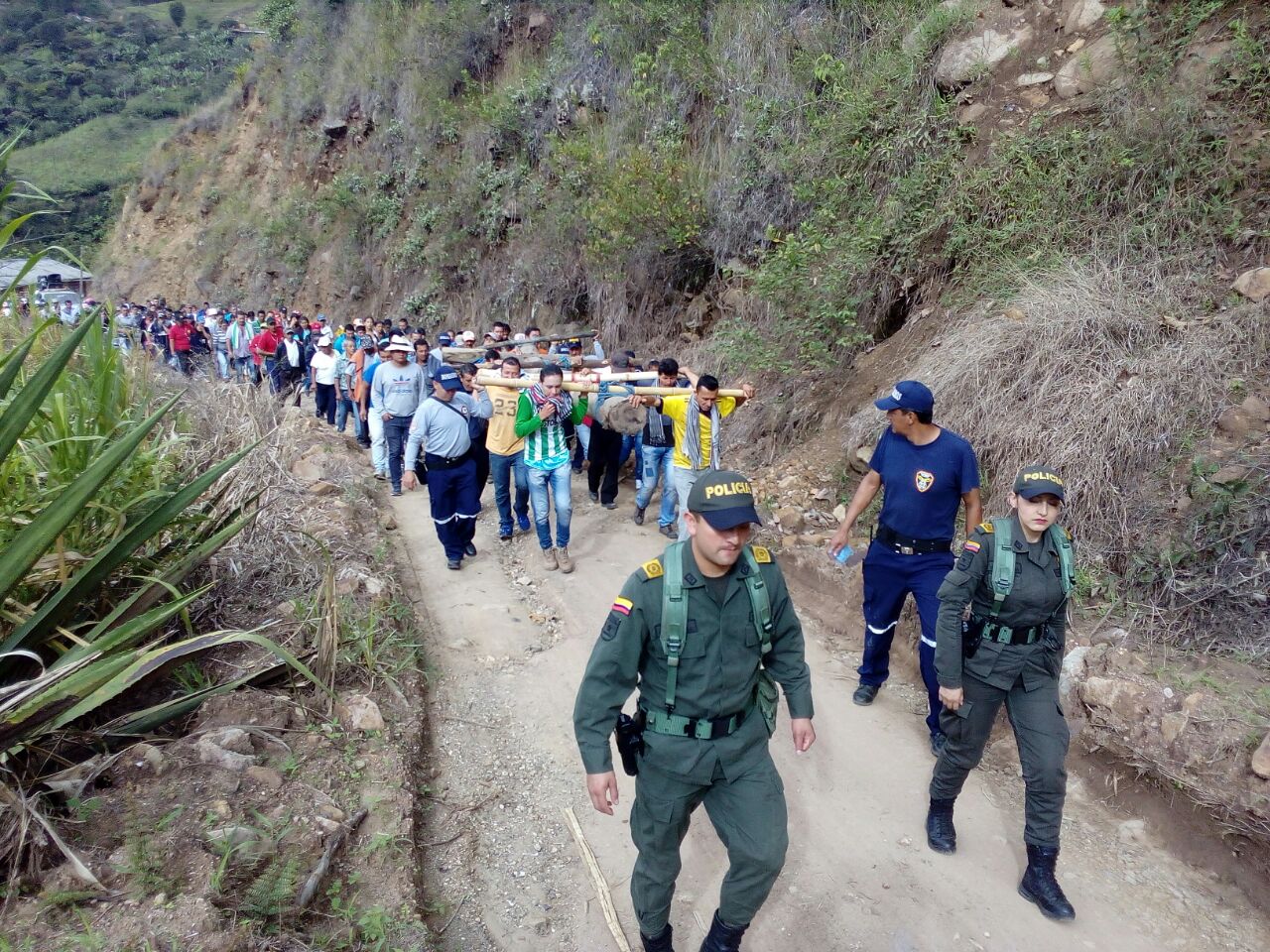 Acompañamiento al viacrucis en Berruecos Nariño