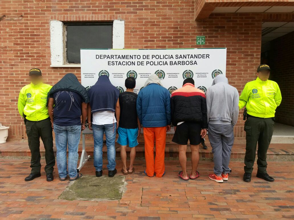 capturados barbosa Policía de Santander