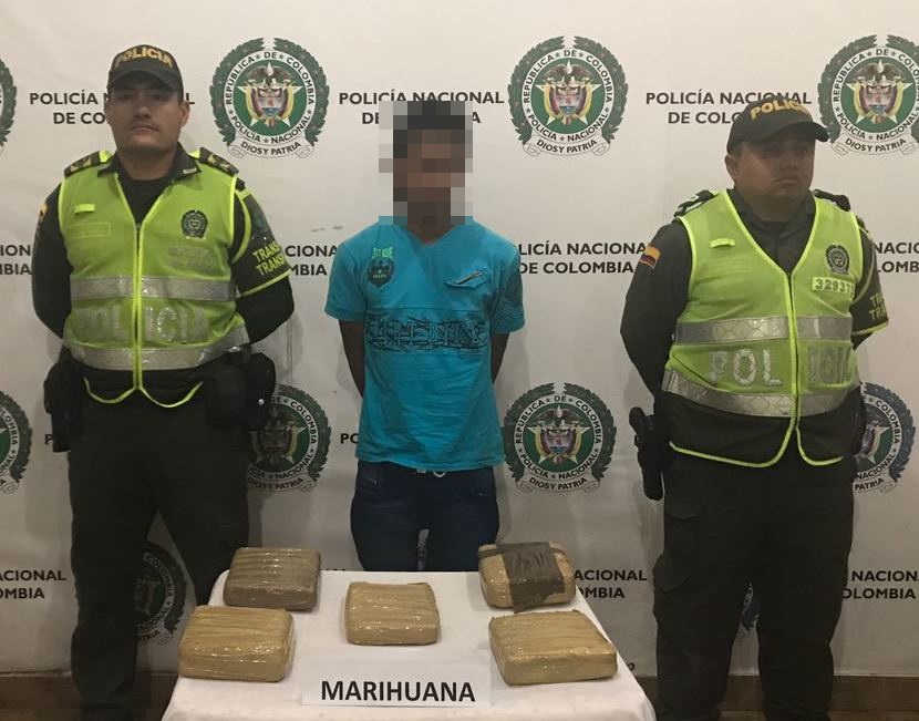 capturado pasajero de bus con droga 