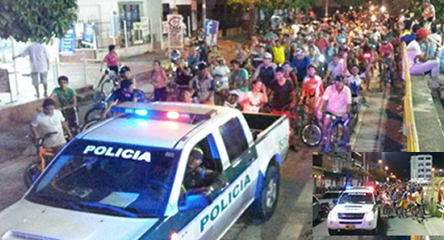 POLICIA NACIONAL pedaleando barrancabermeja