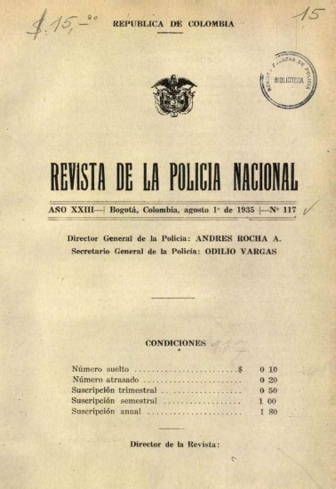 Portada de la Revista de la Policía
