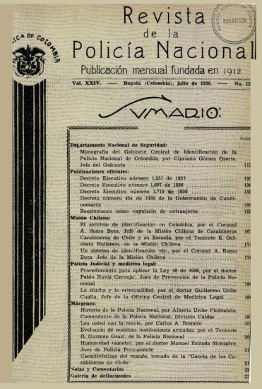 Portada de la Revista de la Policía