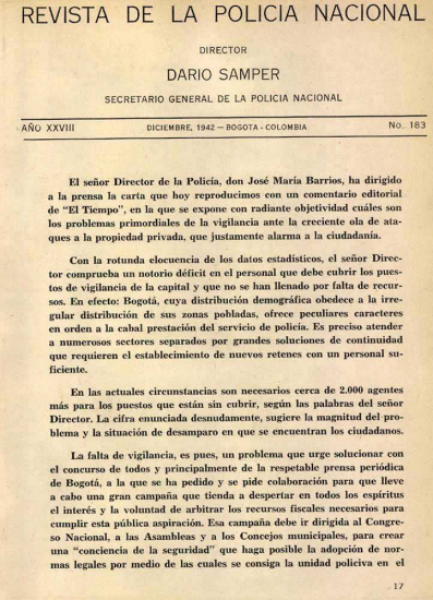 Portada de la Revista de la Policía