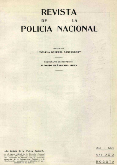 Portada de la Revista de la Policía