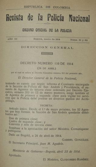 Revista Policía Nacional edición Nro. 31 y 32 Primera época