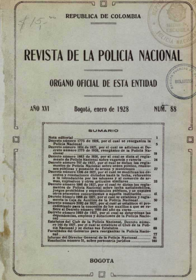Portada de la Revista de la Policía