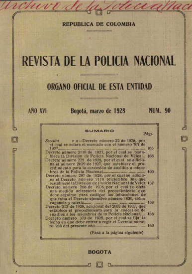 Portada de la Revista de la Policía