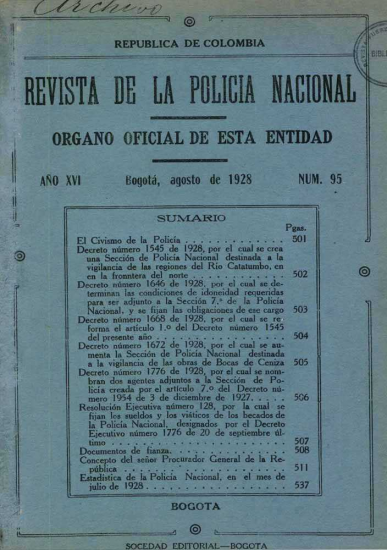 Portada de la Revista de la Policía