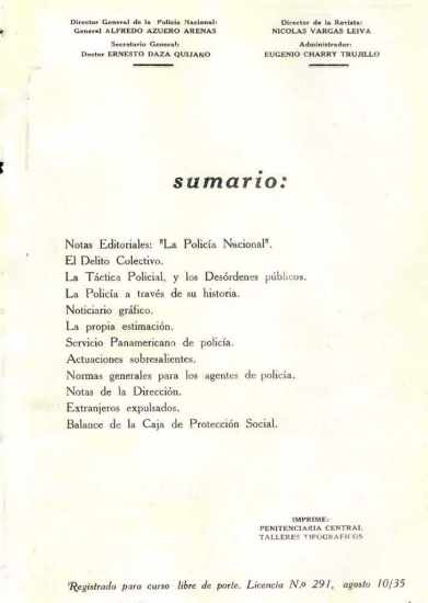 Portada de la Revista de la Policía