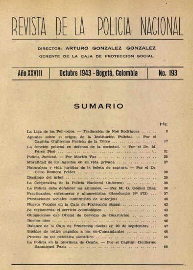 Portada de la Revista de la Policía