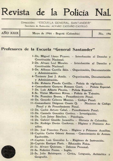 Portada de la Revista de la Policía