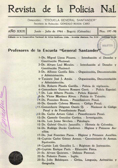 Portada de la Revista de la Policía