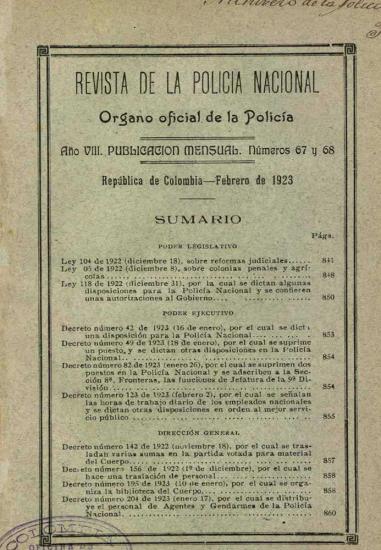 Portada de la Revista de la Policía