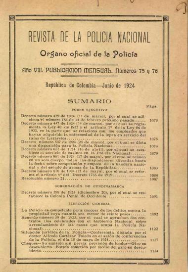 Portada de la Revista de la Policía